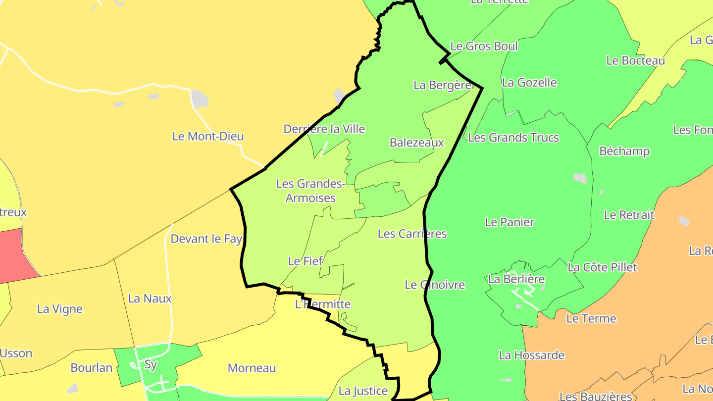 Carte des prix de l'immobilier Les Grandes-Armoises