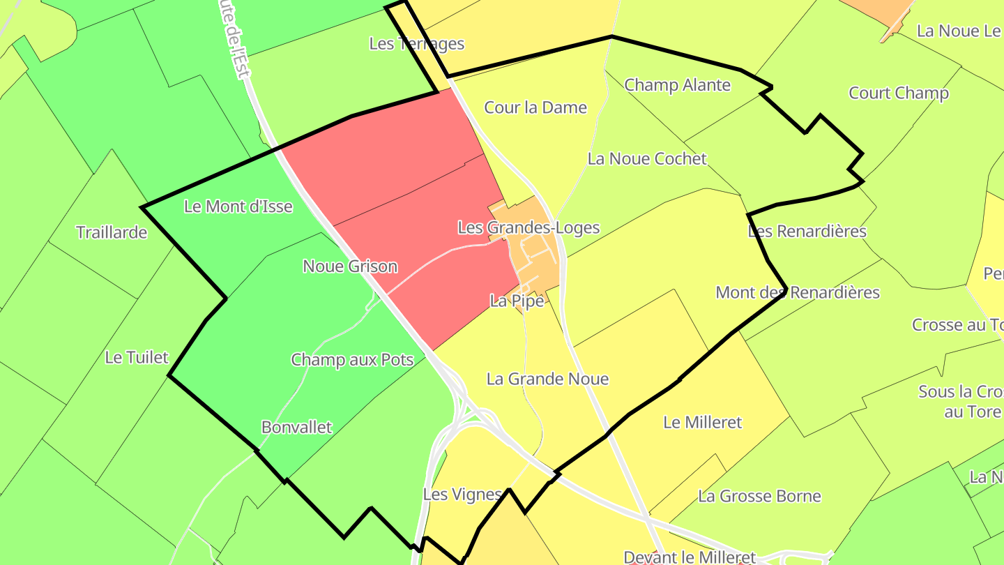 Carte des prix de l'immobilier Les Grandes-Loges