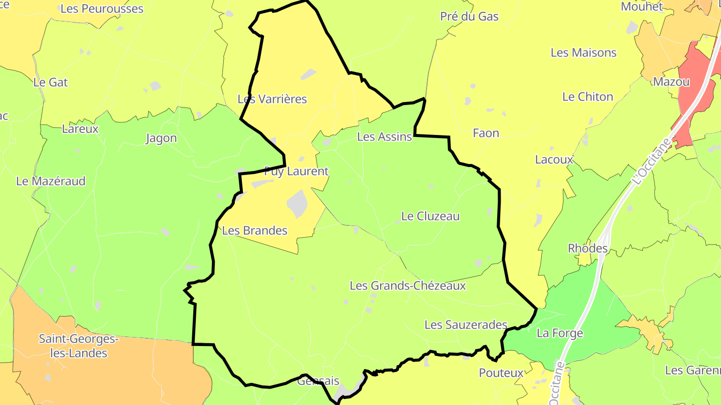 Carte des prix de l'immobilier Les Grands-Chézeaux