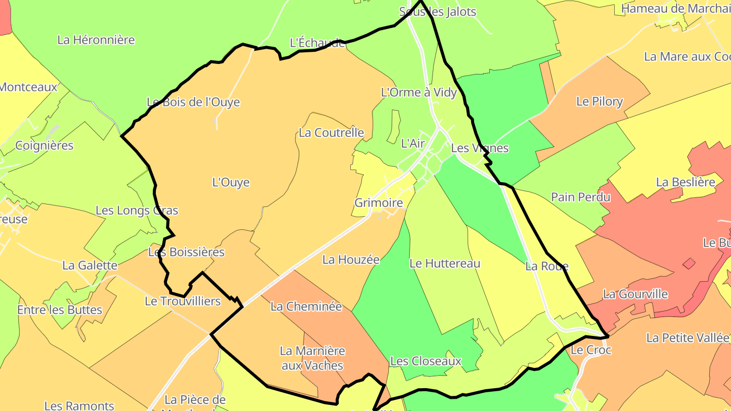 Carte des prix de l'immobilier Les Granges-le-Roi