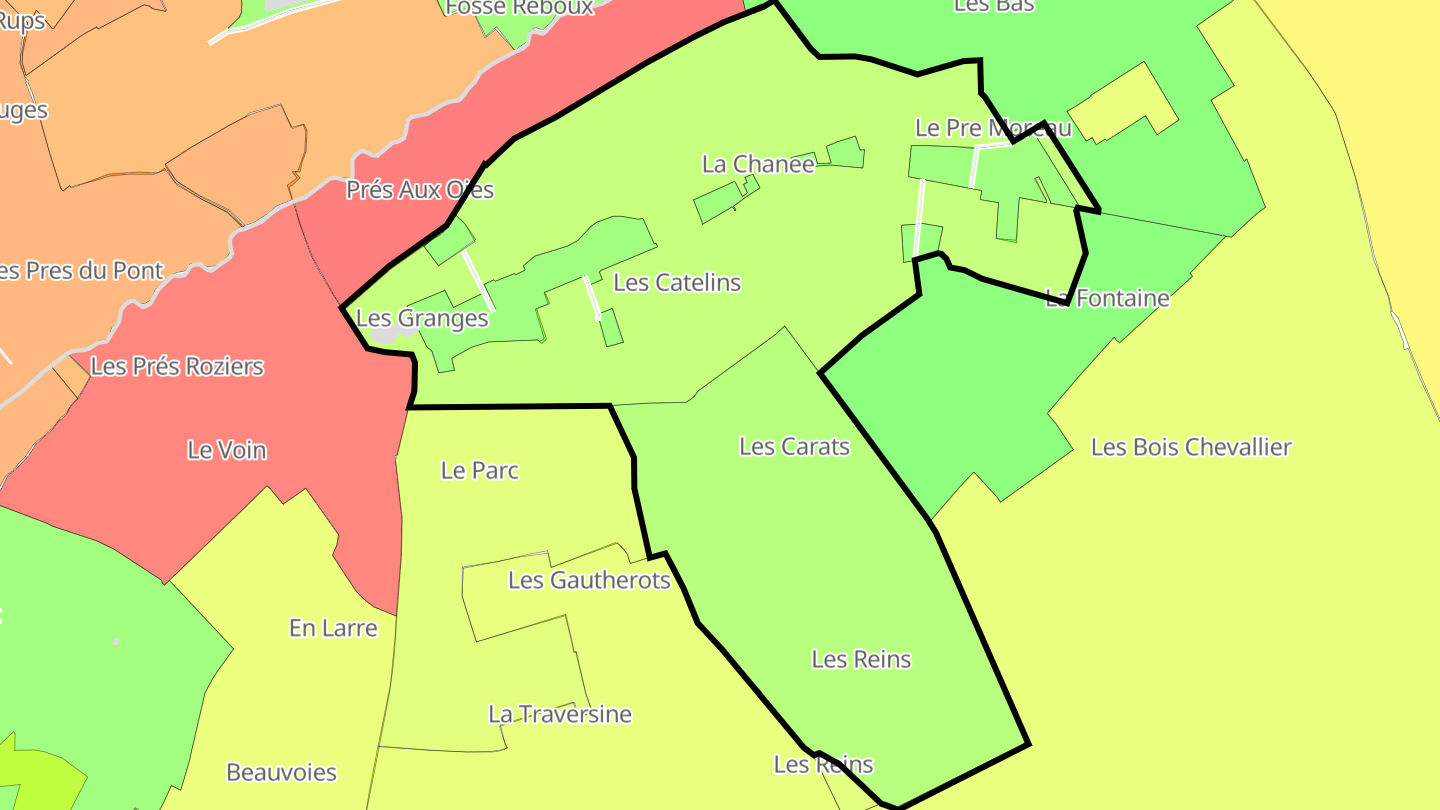 Carte des prix de l'immobilier Les Granges