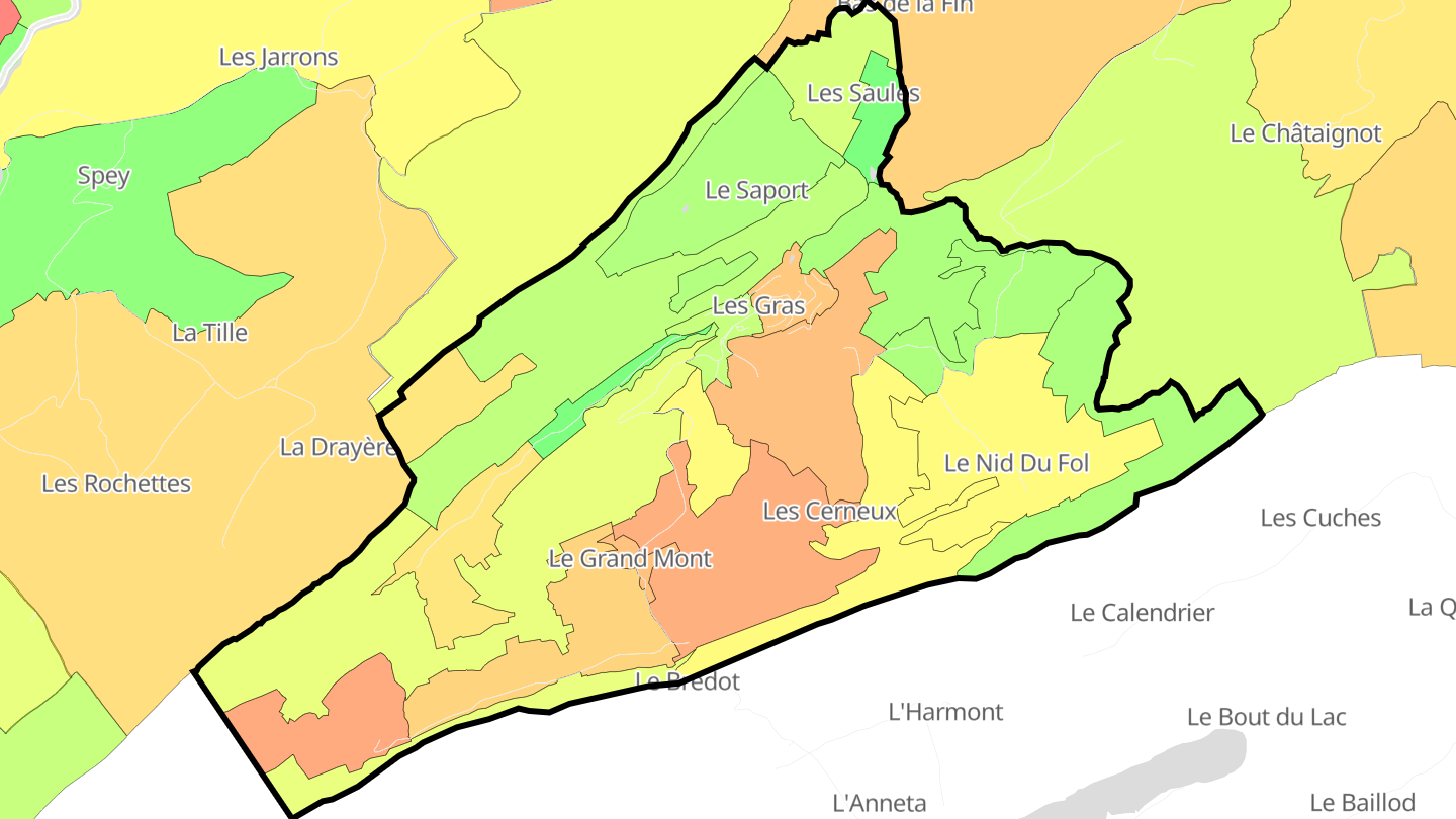 Carte des prix de l'immobilier Les Gras