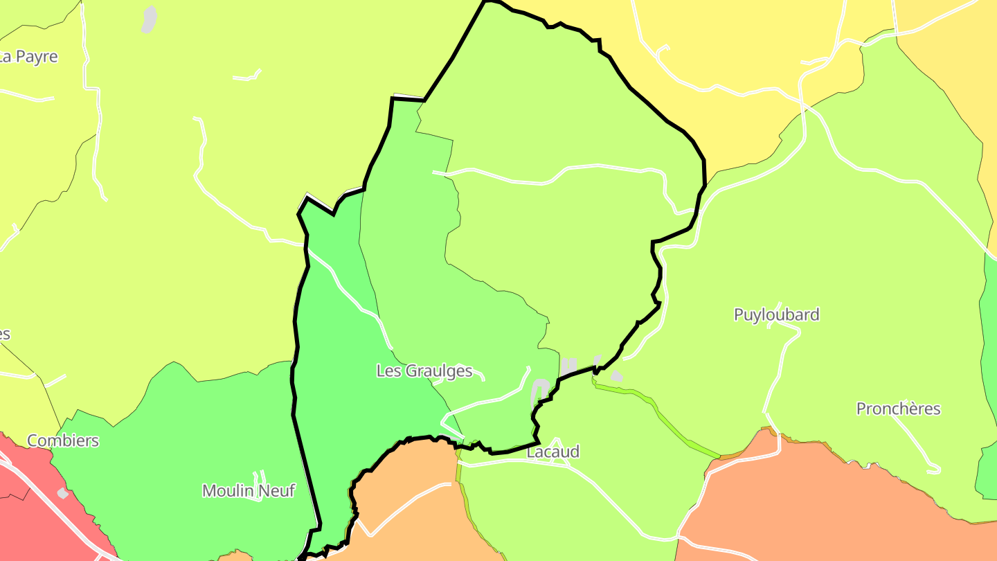 Carte des prix de l'immobilier Les Graulges