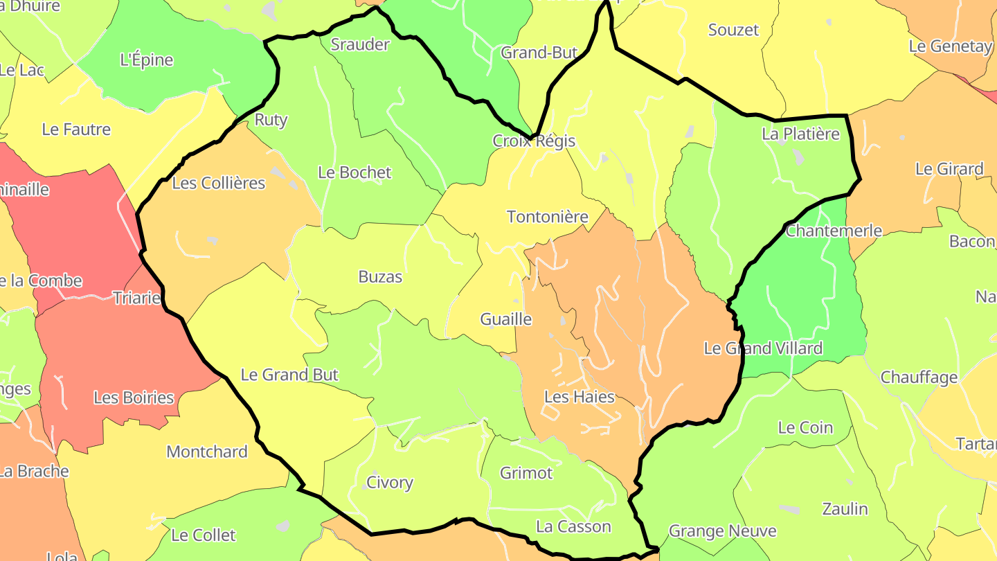 Carte des prix de l'immobilier Les Haies