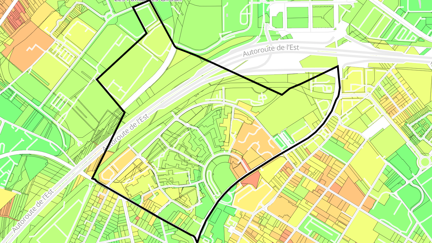 Carte des prix de l'immobilier Les Hautes Noues