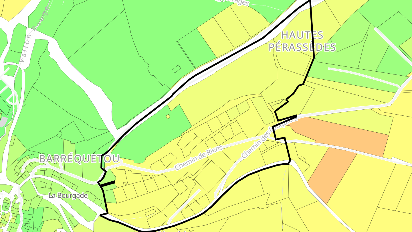 Carte des prix de l'immobilier Les Hautes Pérassèdes