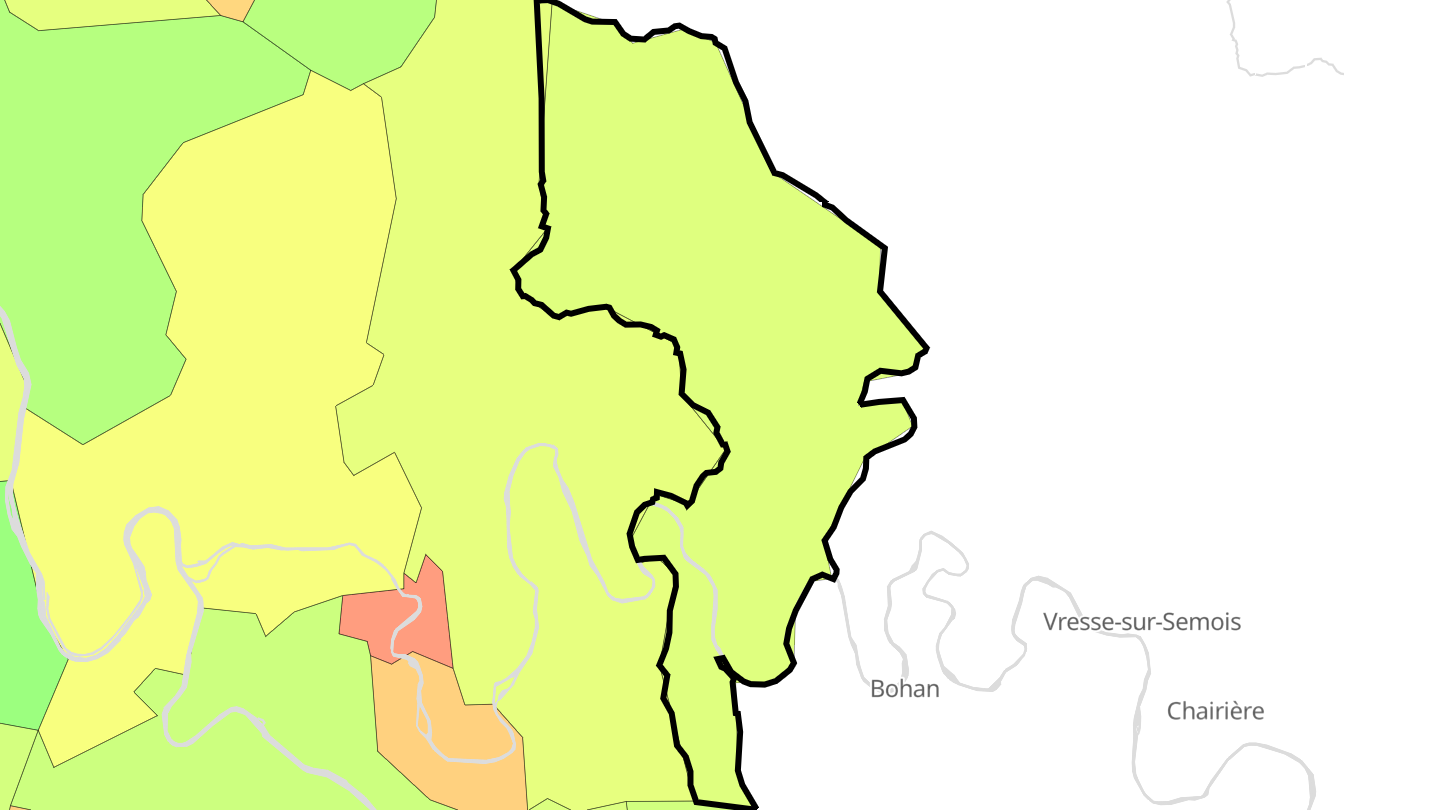 Carte des prix de l'immobilier Les Hautes-Rivières