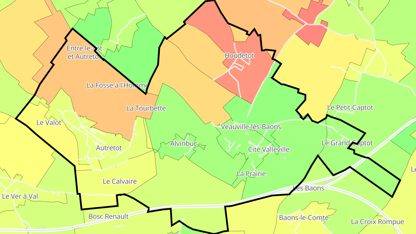 Carte des prix de l'immobilier Les Hauts-de-Caux
