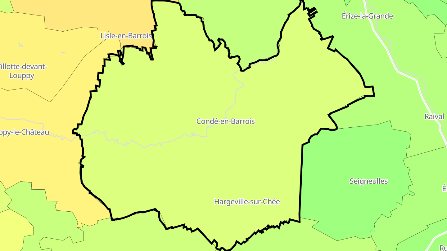 Carte des prix de l'immobilier Les Hauts-de-Chée
