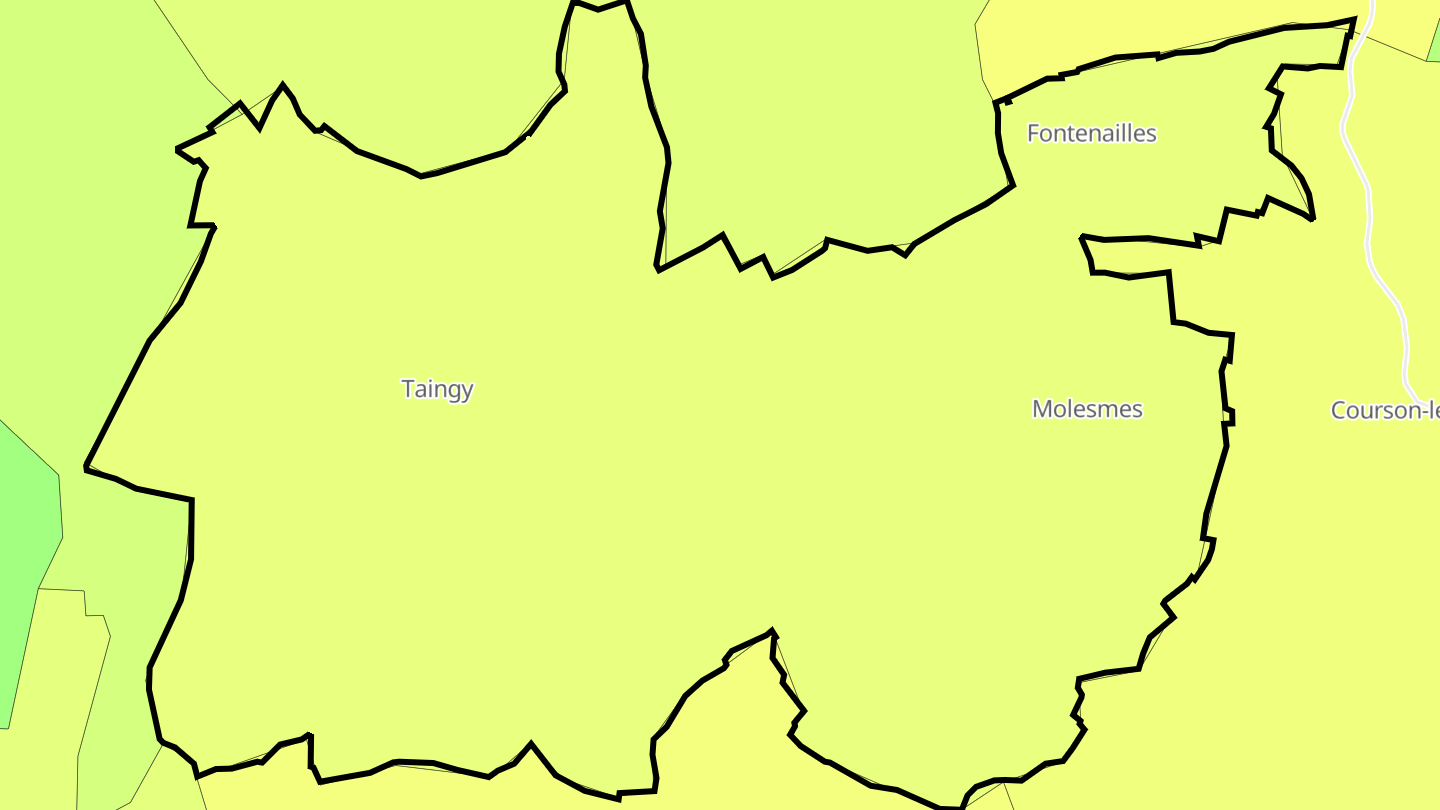 Carte des prix de l'immobilier Les Hauts de Forterre