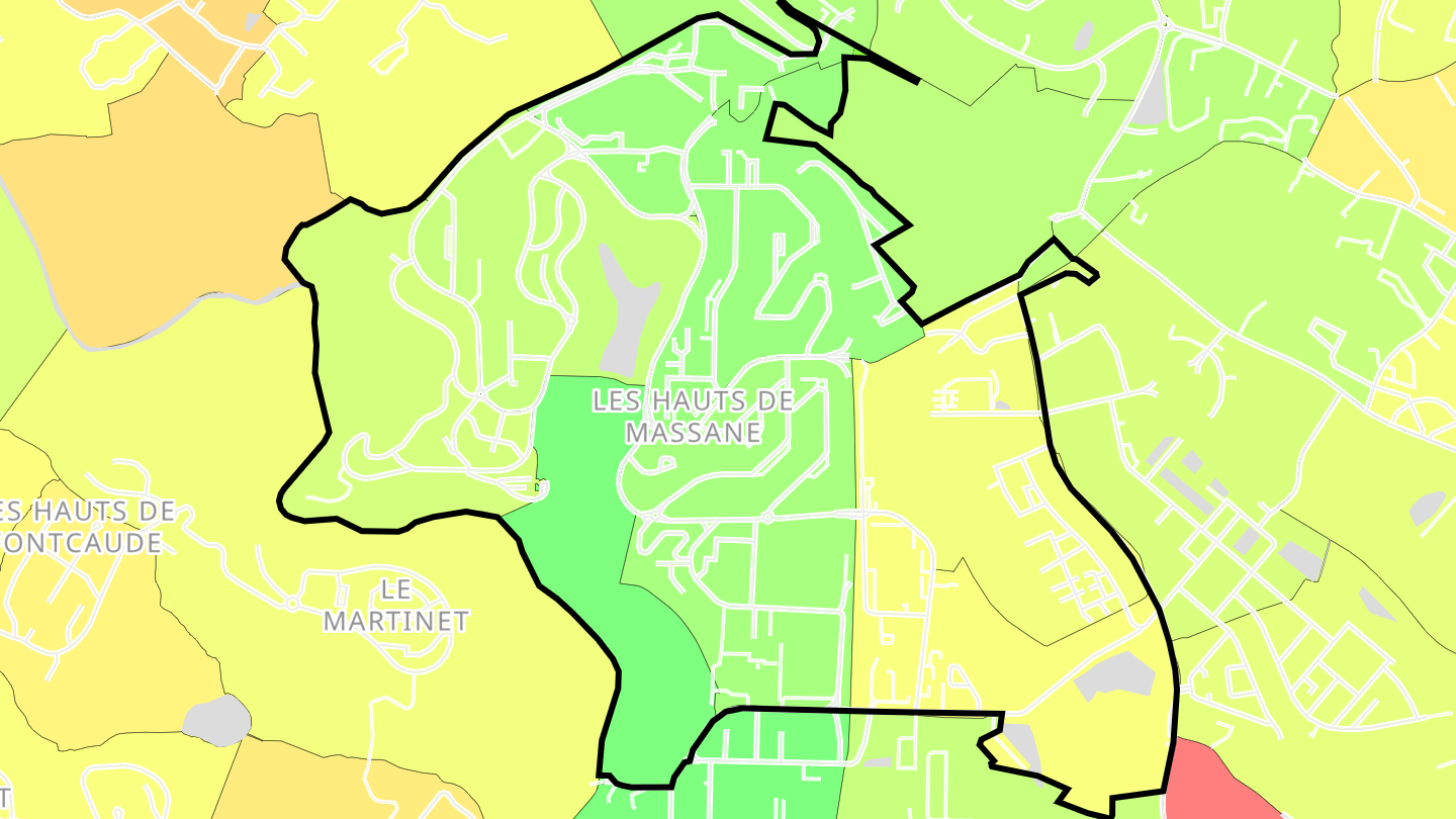 Carte des prix de l'immobilier Les Hauts de Massane