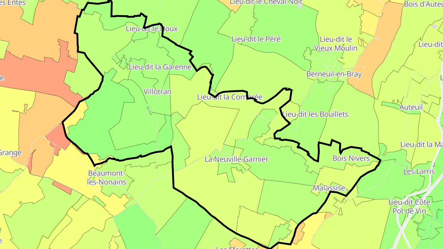 Carte des prix de l'immobilier Les Hauts-Talican