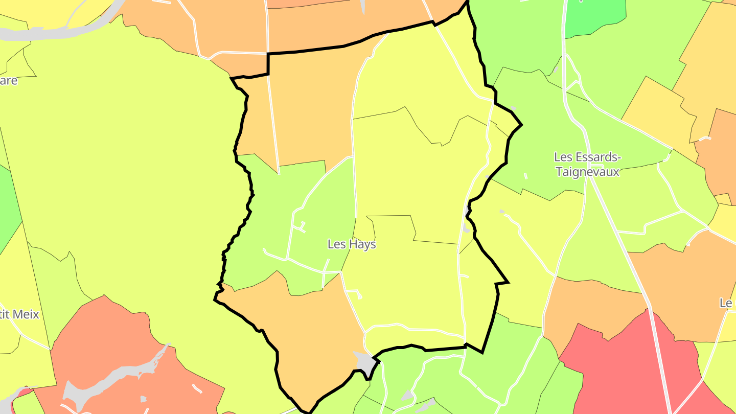 Carte des prix de l'immobilier Les Hays