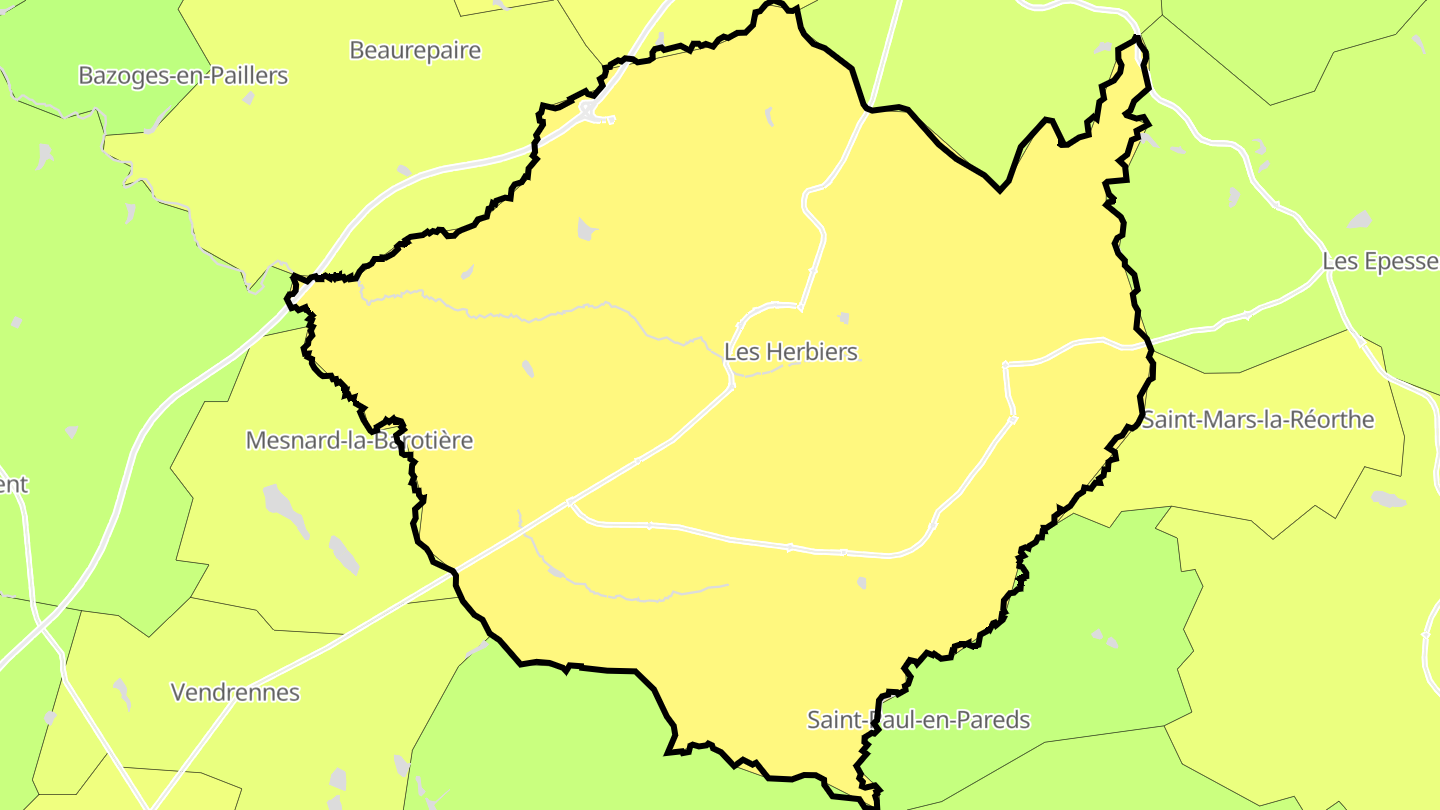 Carte des prix de l'immobilier Les Herbiers