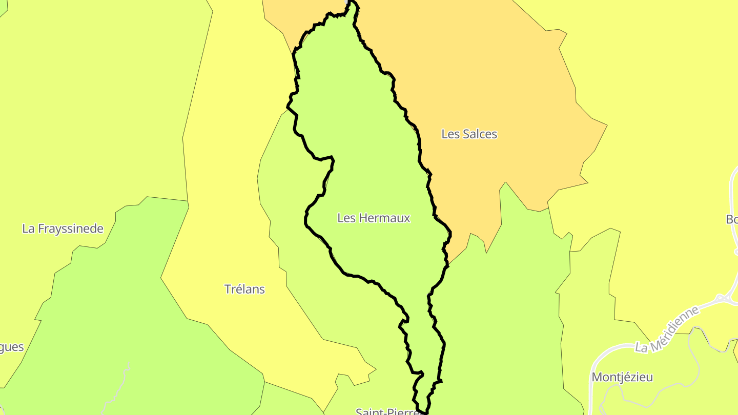 Carte des prix de l'immobilier Les Hermaux