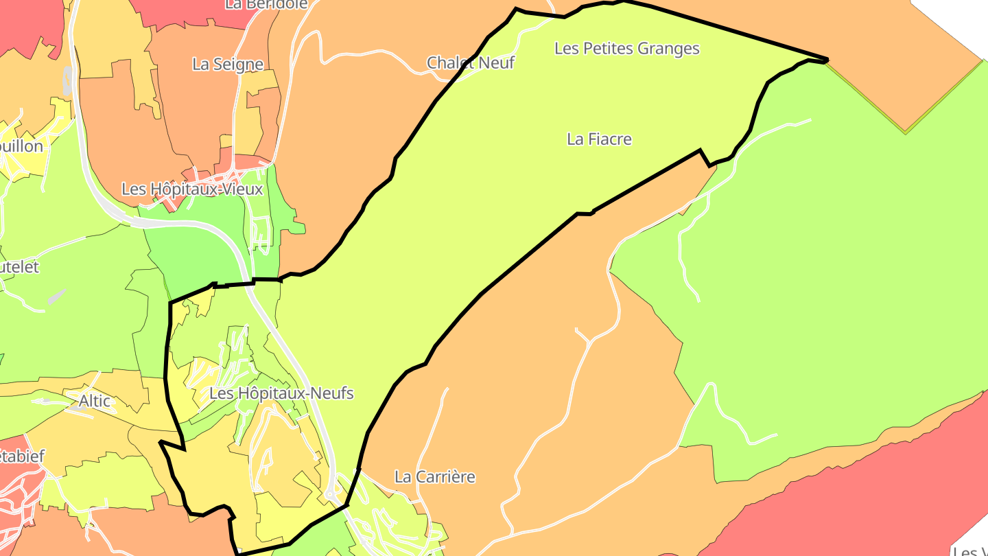 Carte des prix de l'immobilier Les Hôpitaux-Neufs
