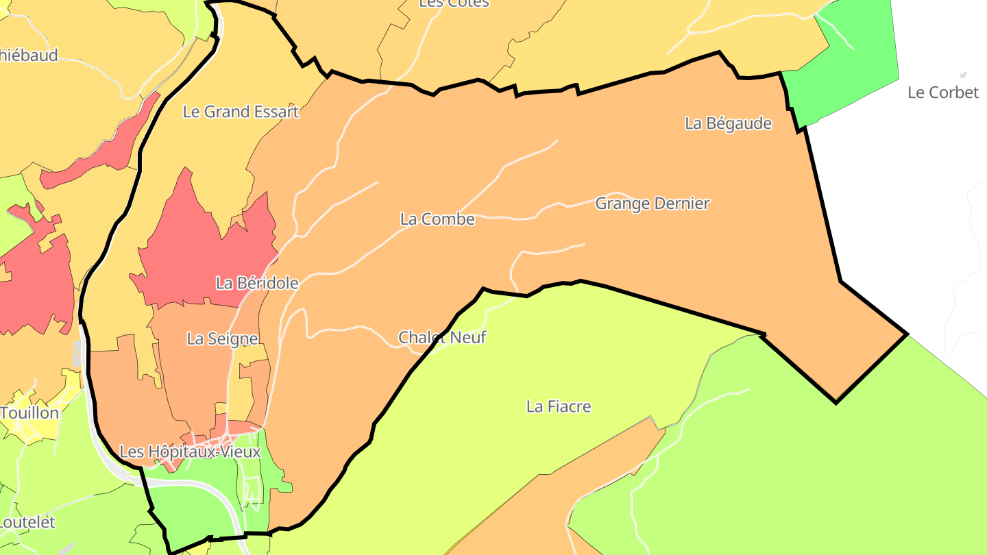 Carte des prix de l'immobilier Les Hôpitaux-Vieux