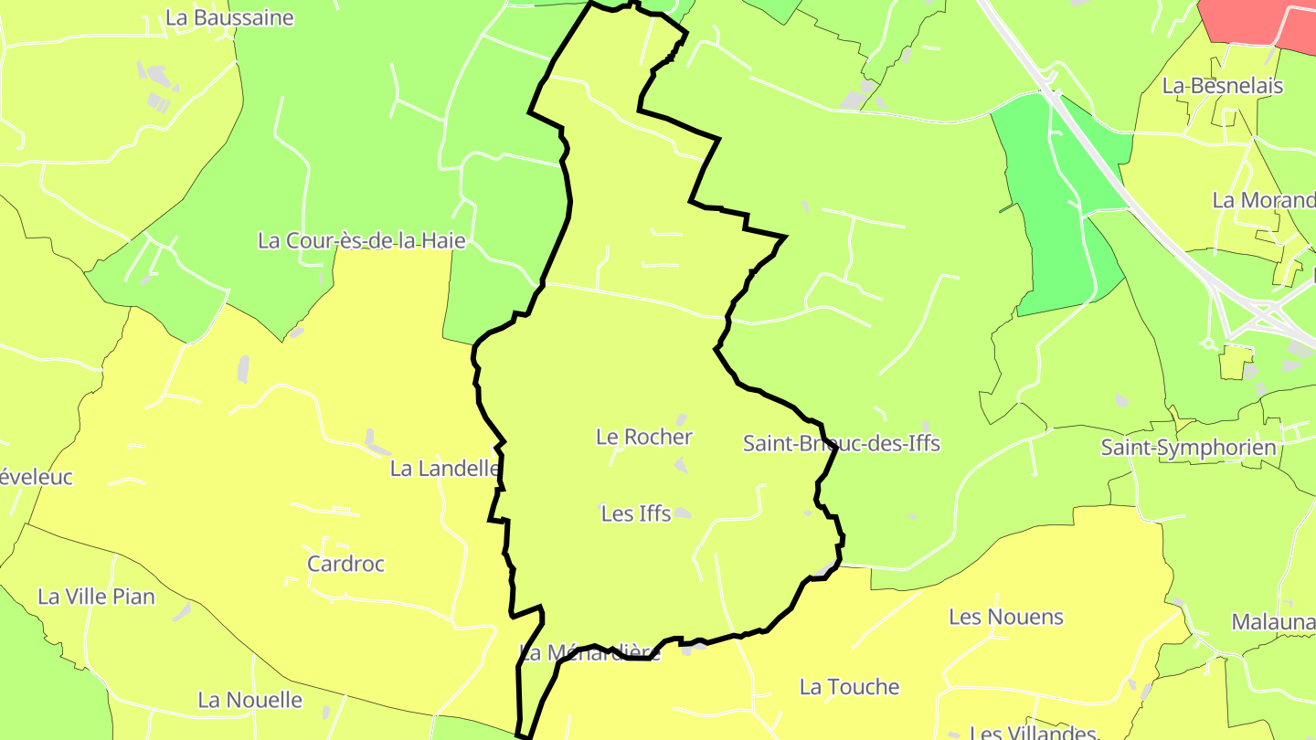 Carte des prix de l'immobilier Les Iffs