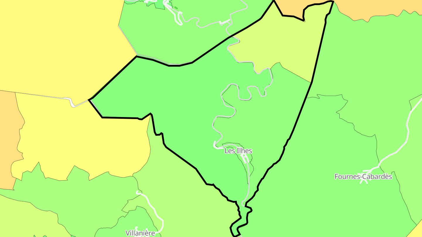 Carte des prix de l'immobilier Les Ilhes