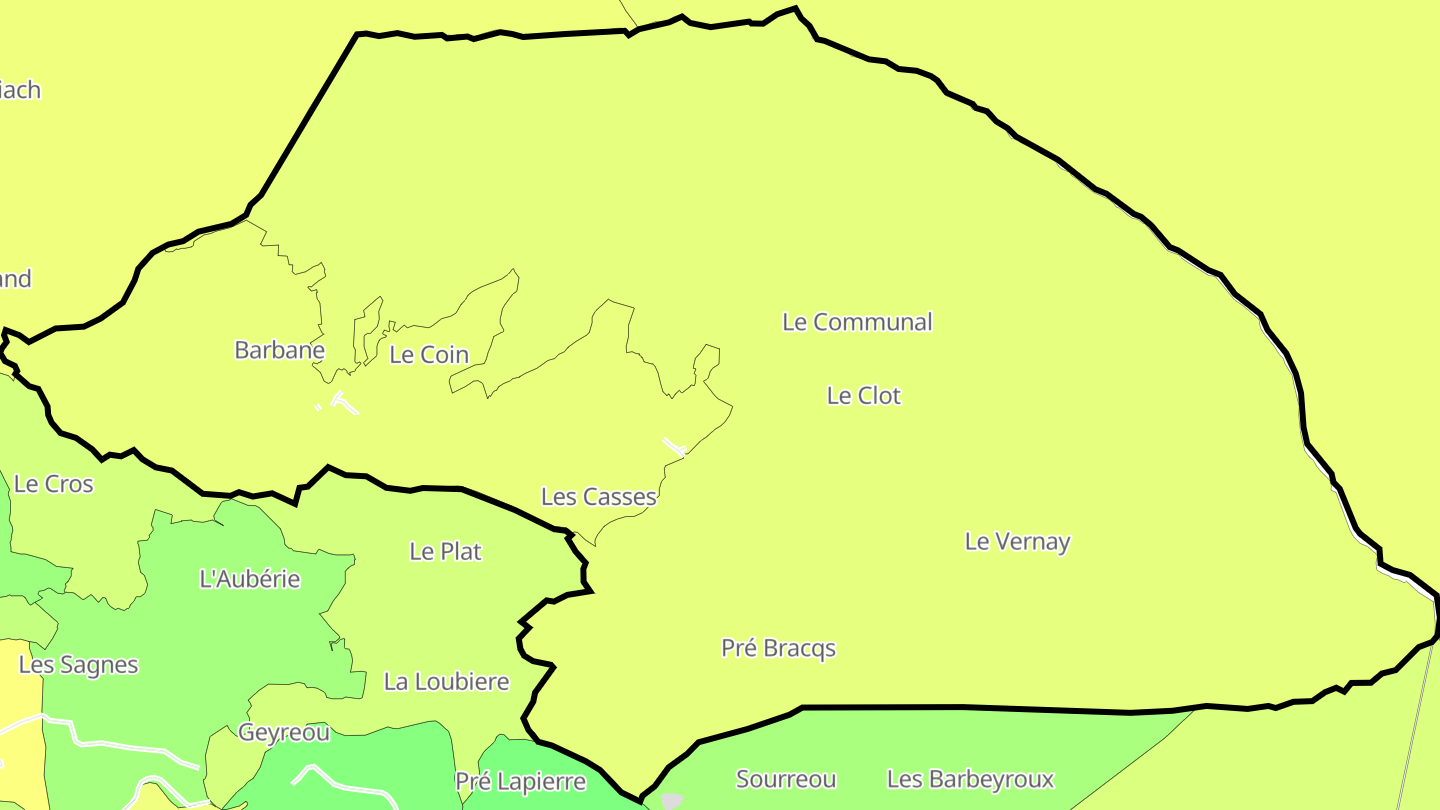 Carte des prix de l'immobilier Les Infournas