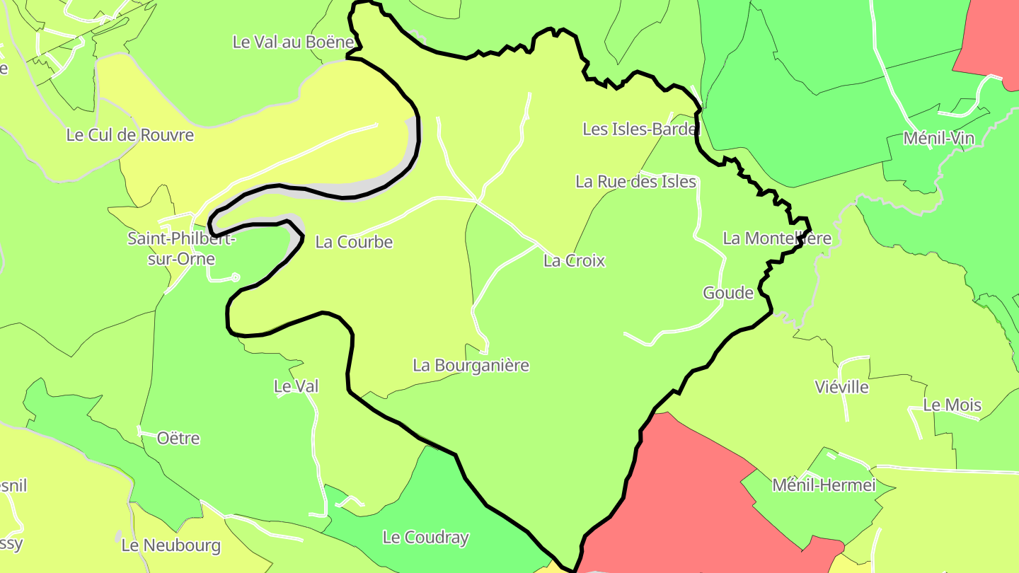 Carte des prix de l'immobilier Les Isles-Bardel