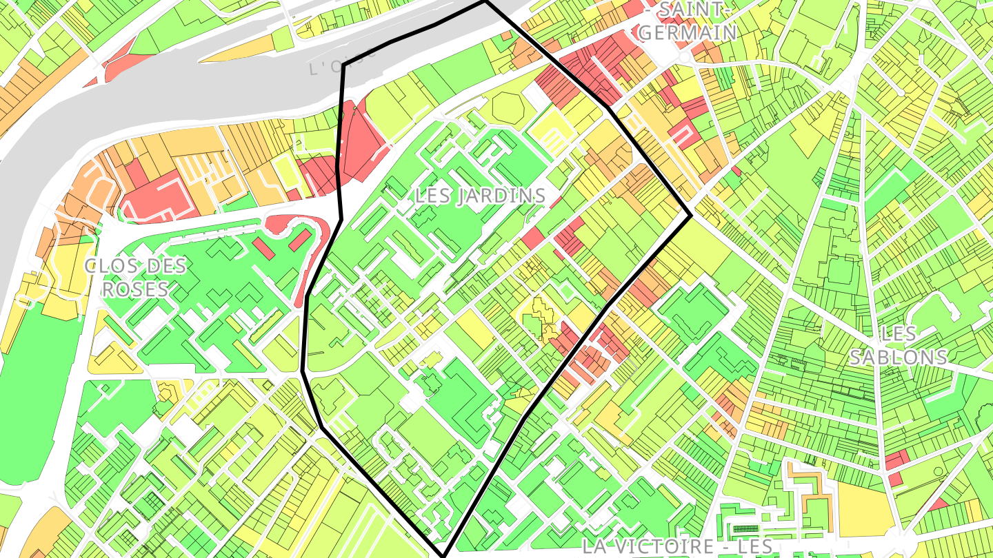 Carte des prix de l'immobilier Les Jardins