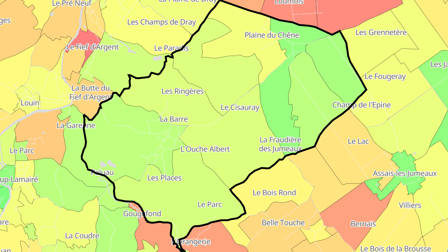Carte des prix de l'immobilier Les Jumeaux