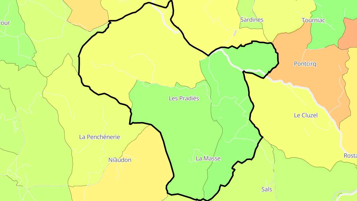 Carte des prix de l'immobilier Les Junies
