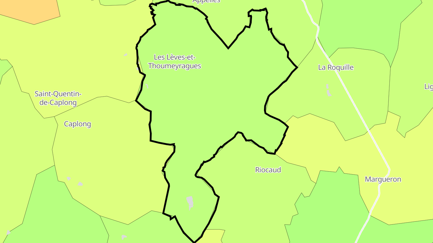 Carte des prix de l'immobilier Les Lèves-et-Thoumeyragues