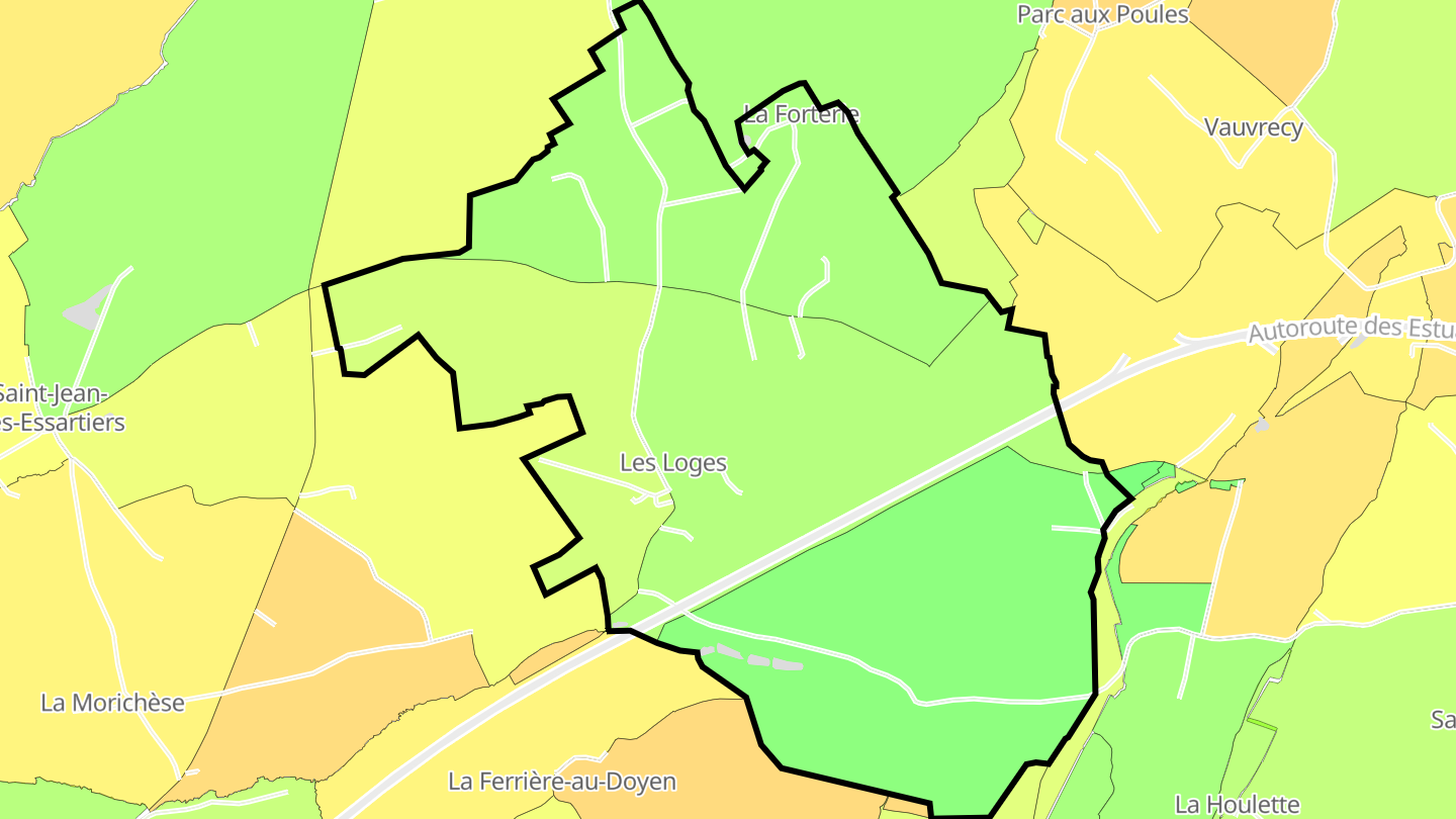 Carte des prix de l'immobilier Les Loges