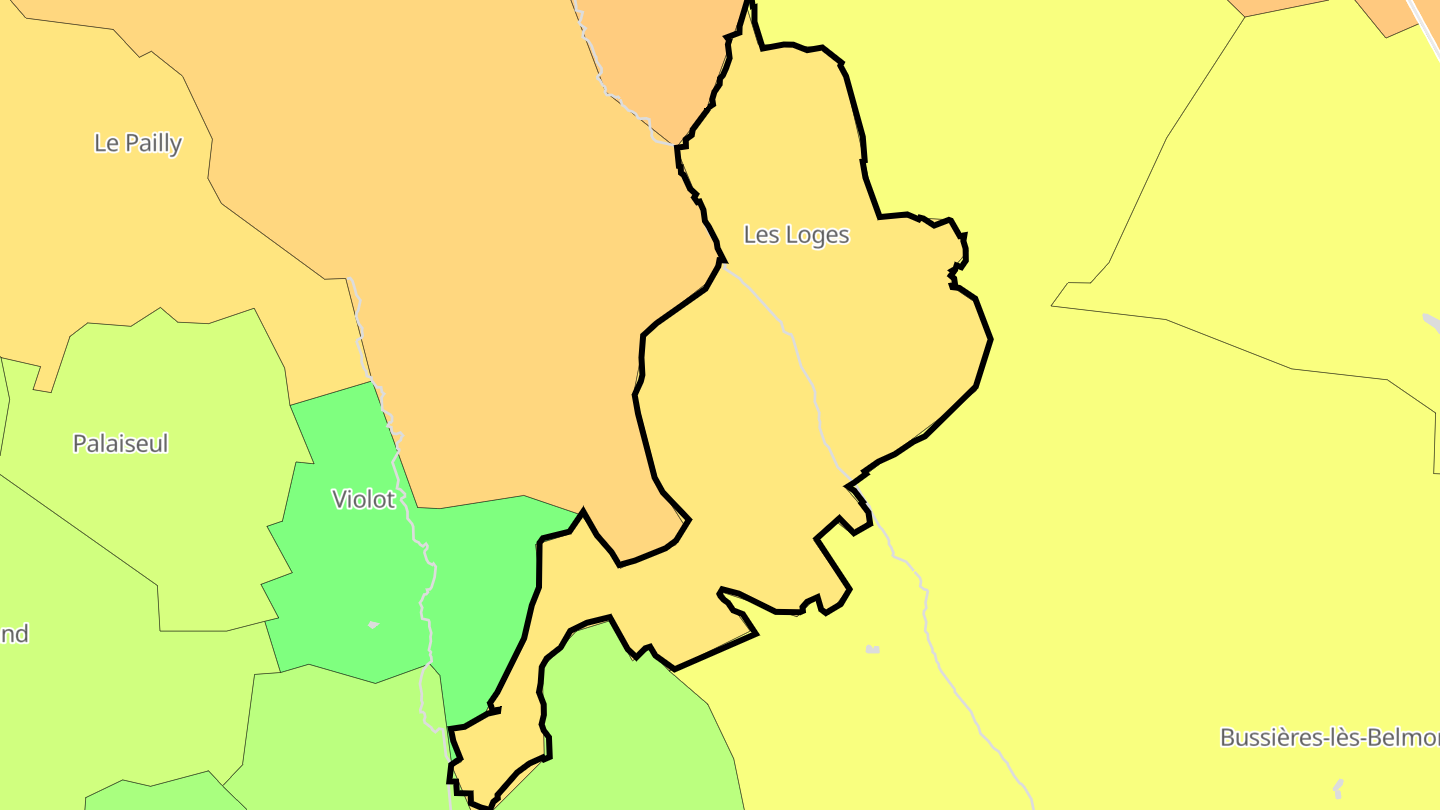 Carte des prix de l'immobilier Les Loges