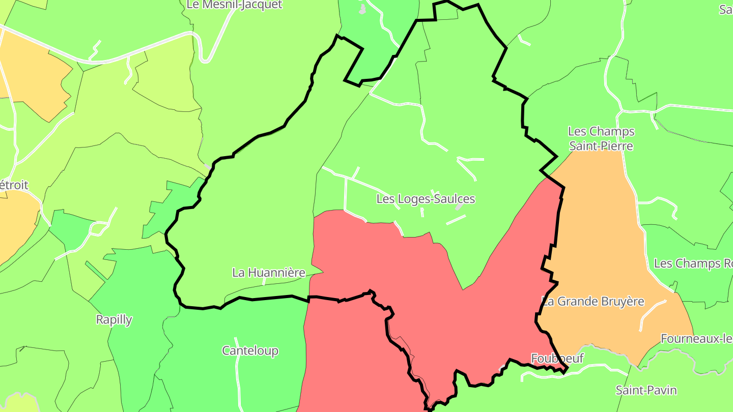 Carte des prix de l'immobilier Les Loges-Saulces