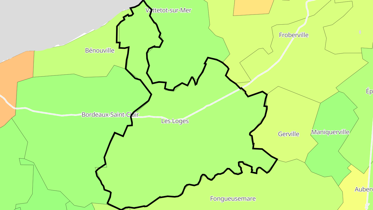 Carte des prix de l'immobilier Les Loges