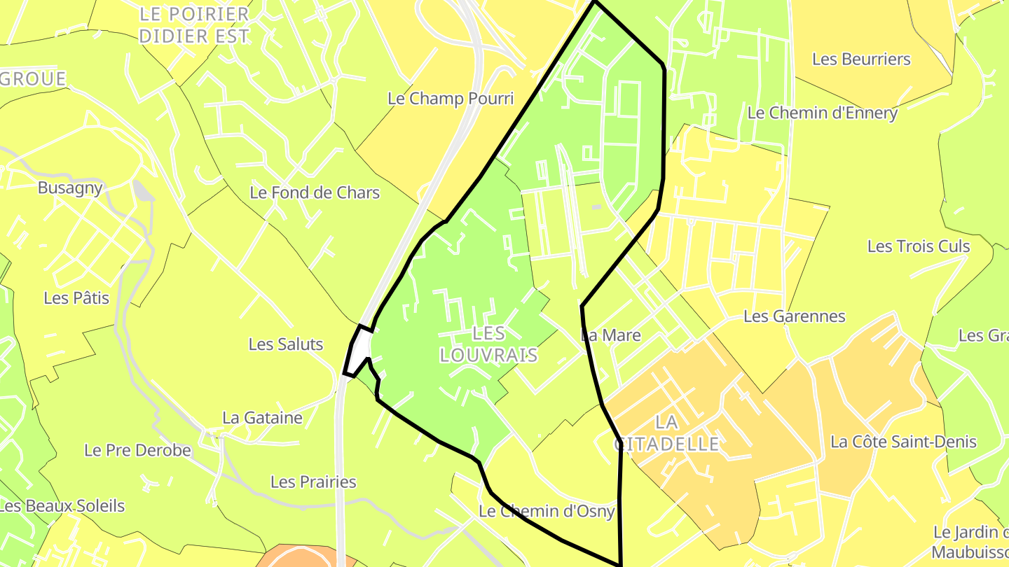 Carte des prix de l'immobilier Les Louvrais
