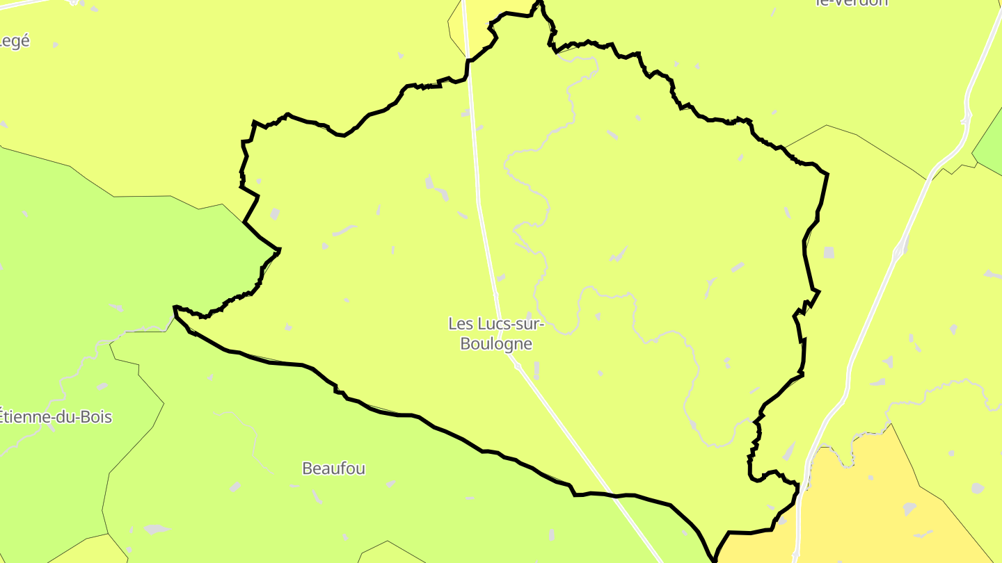Carte des prix de l'immobilier Les Lucs-sur-Boulogne