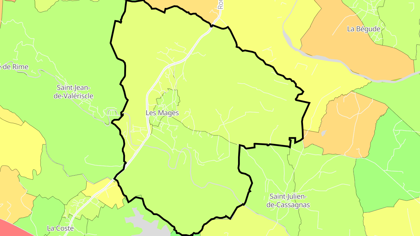 Carte des prix de l'immobilier Les Mages