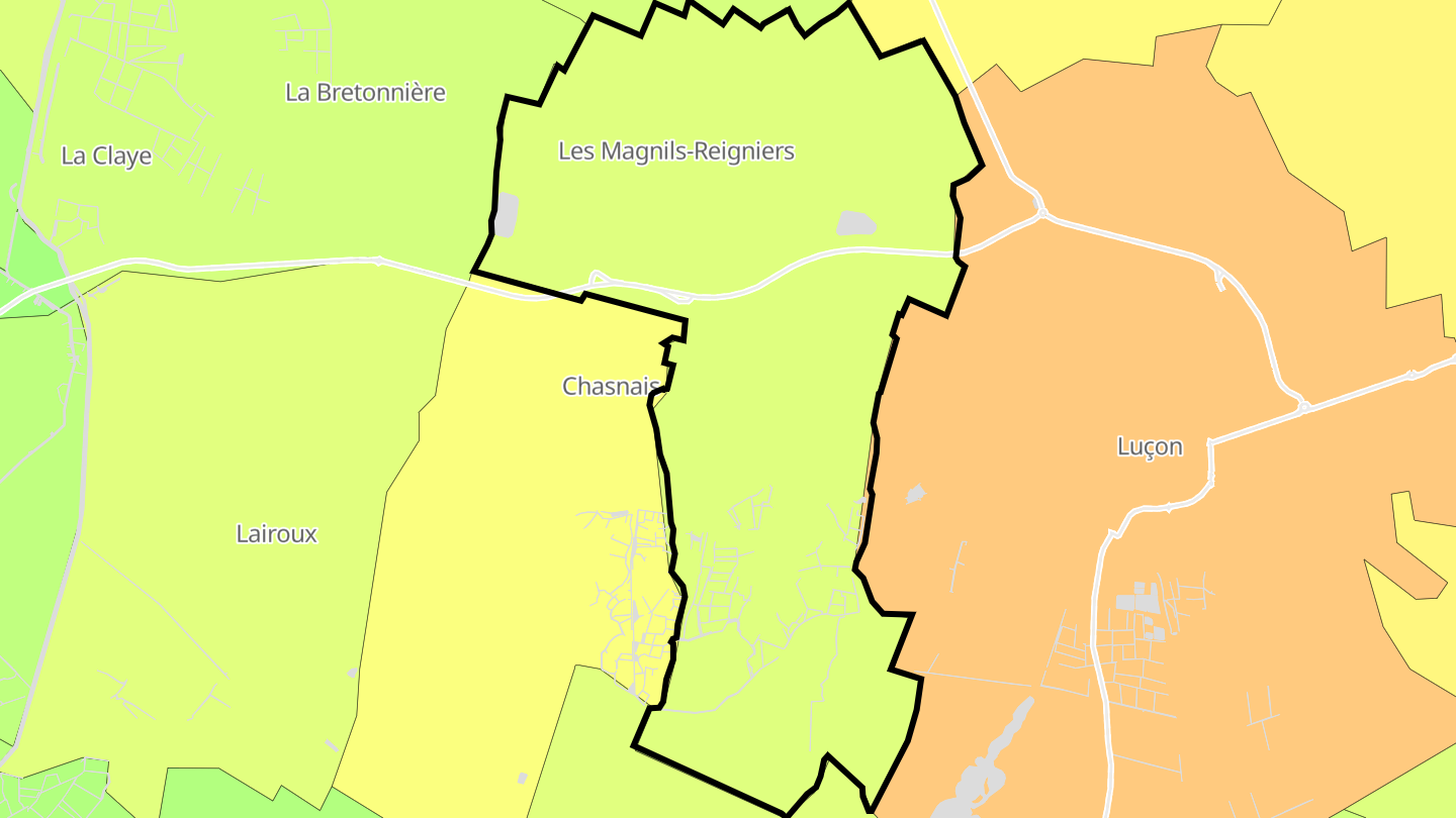 Carte des prix de l'immobilier Les Magnils-Reigniers