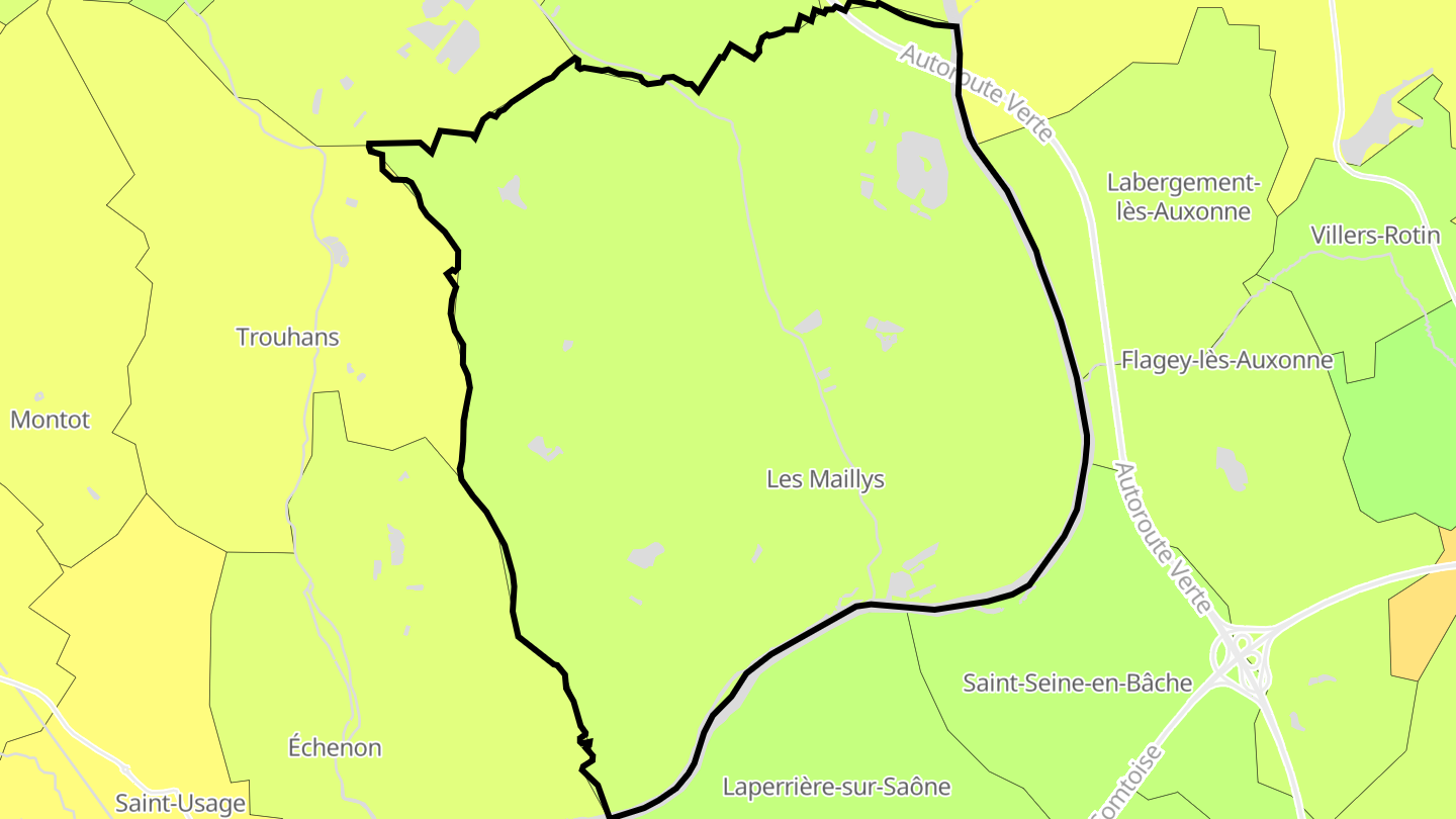 Carte des prix de l'immobilier Les Maillys