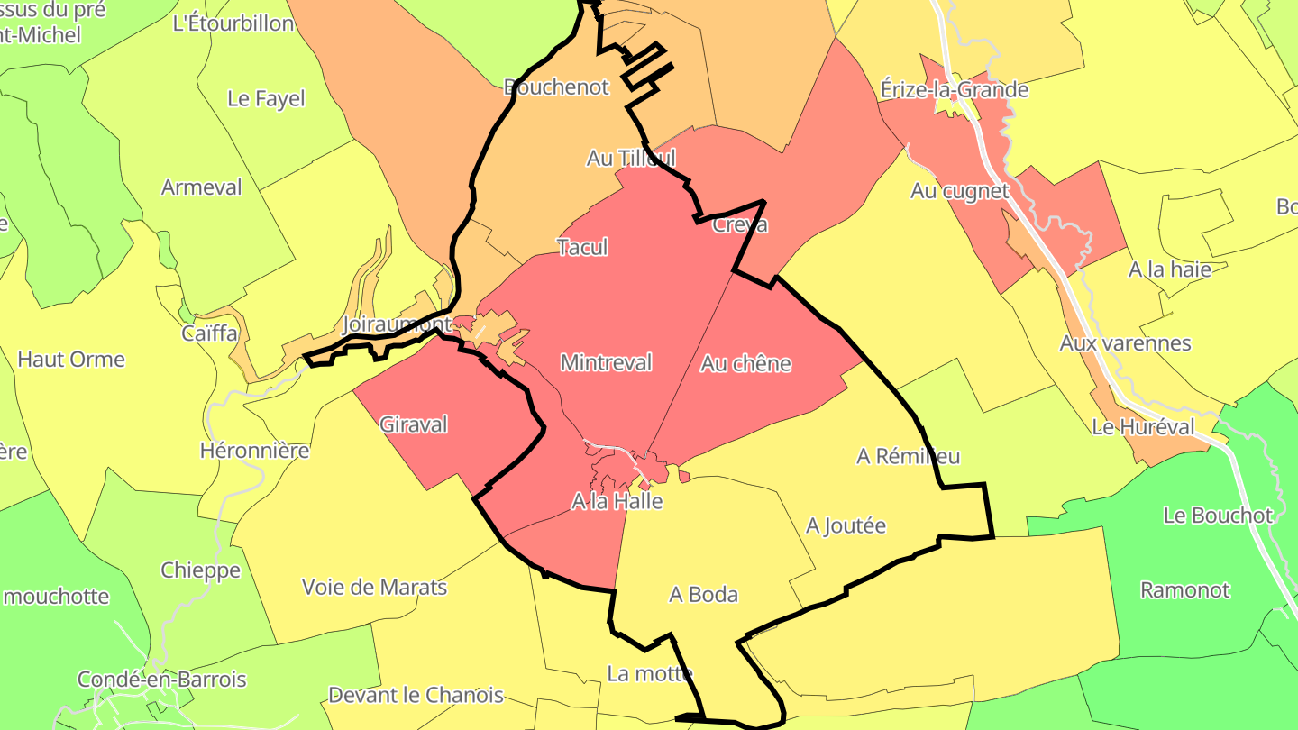 Carte des prix de l'immobilier Les Marats