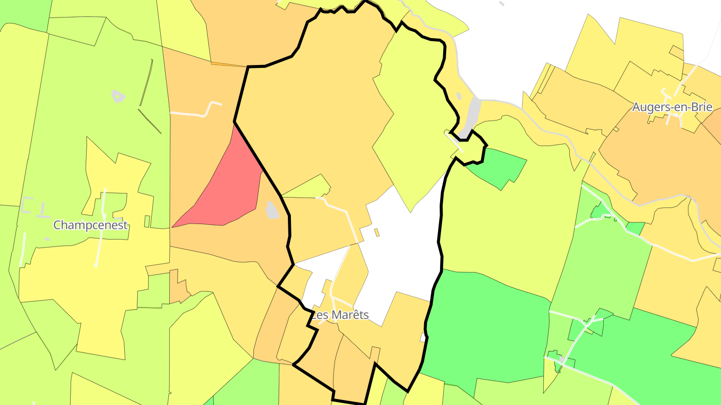 Carte des prix de l'immobilier Les Marêts