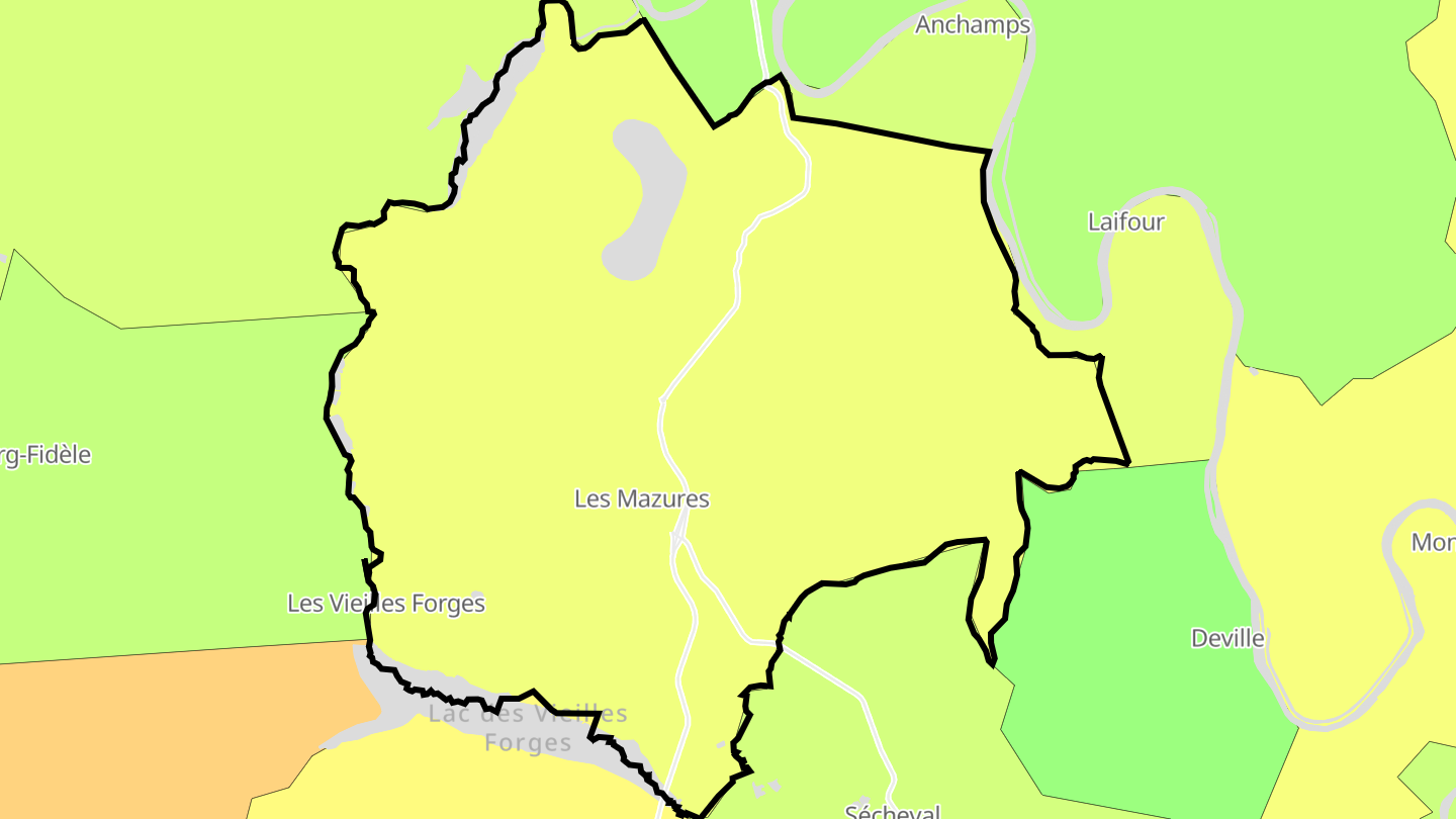 Carte des prix de l'immobilier Les Mazures