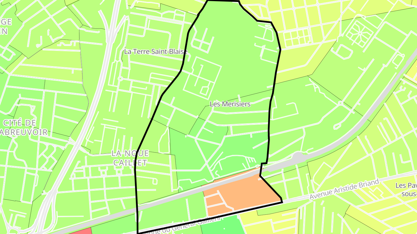 Carte des prix de l'immobilier Les Merisiers