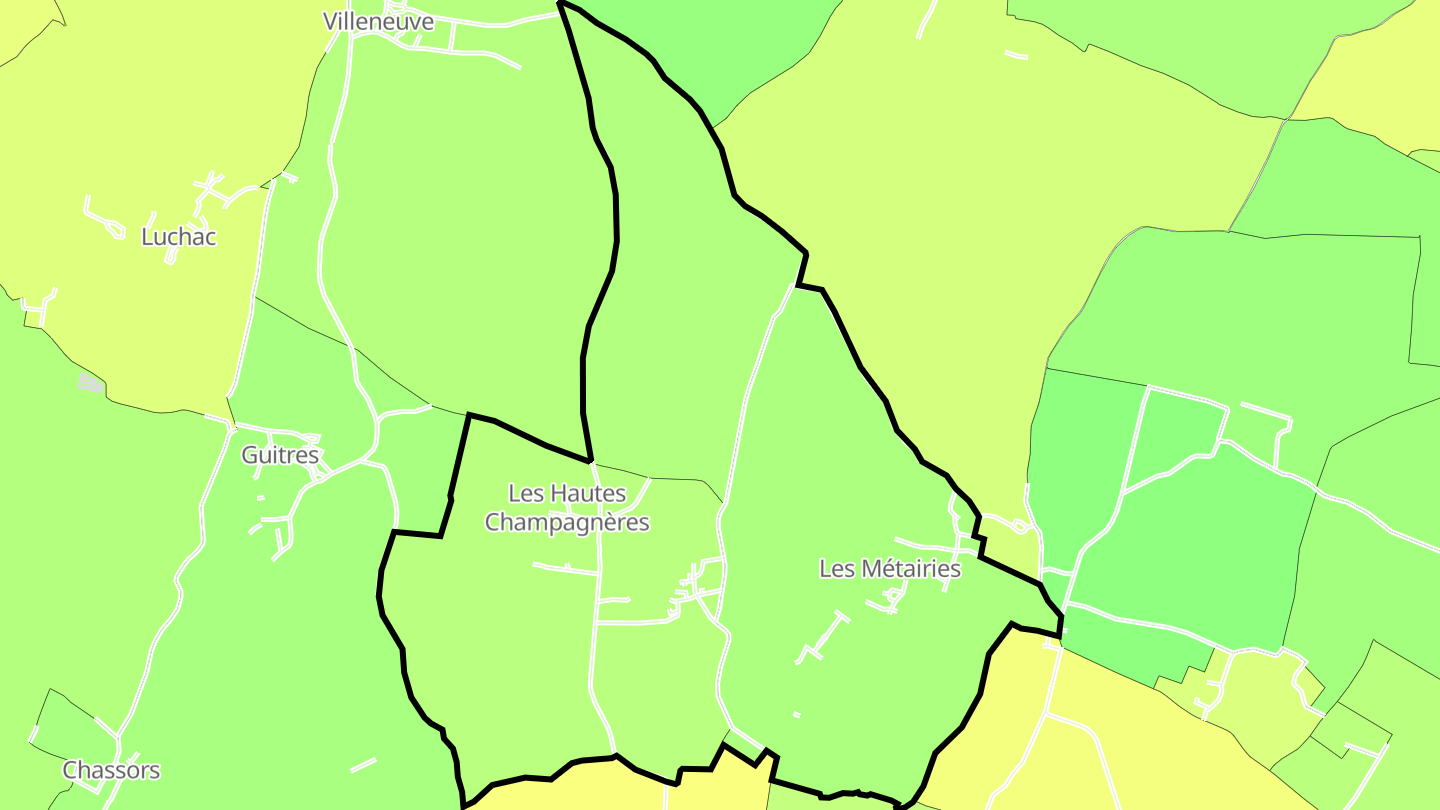 Carte des prix de l'immobilier Les Métairies