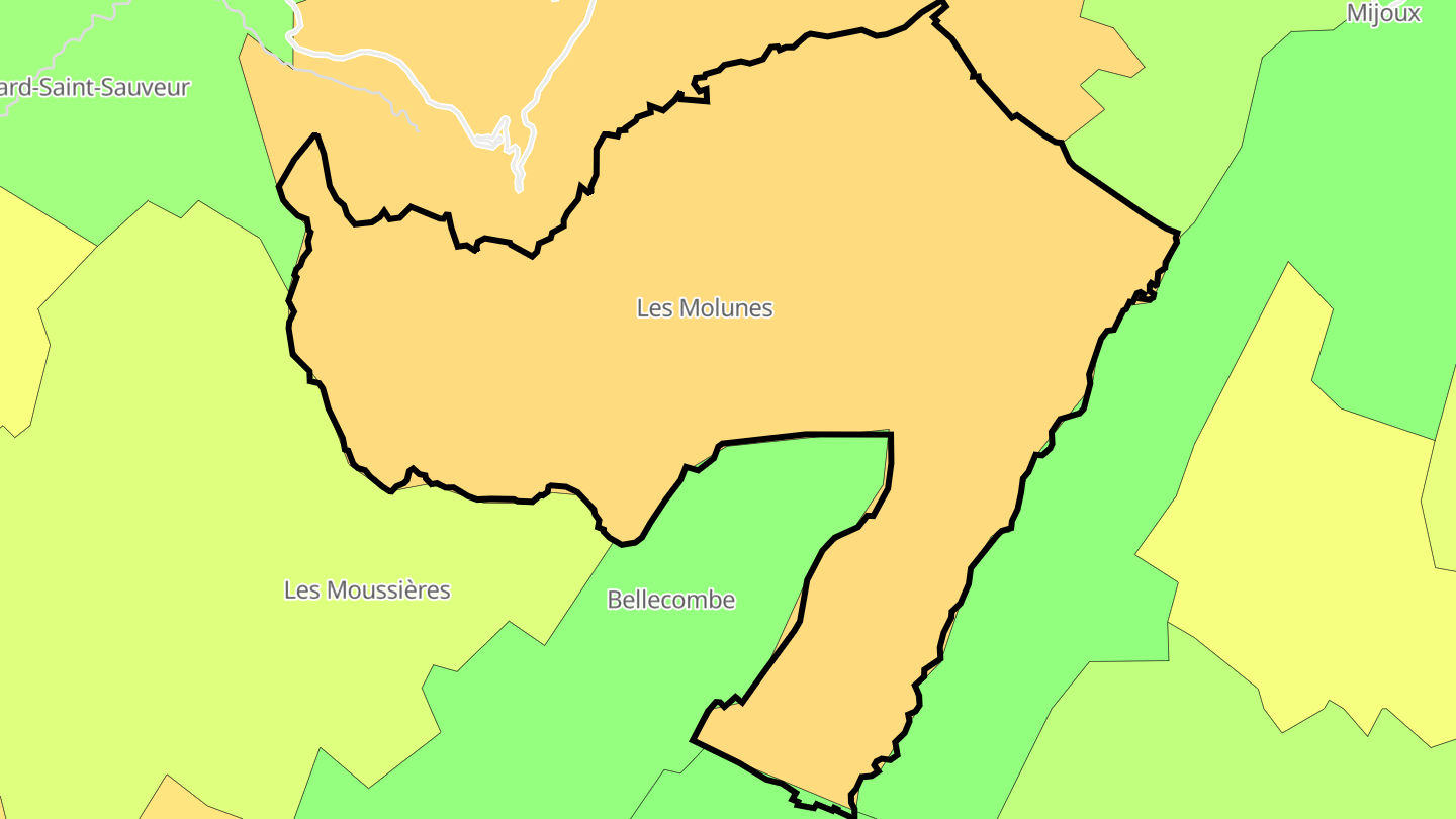 Carte des prix de l'immobilier Les Molunes