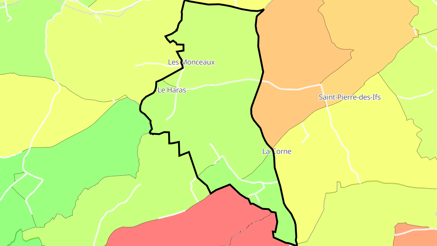 Carte des prix de l'immobilier Les Monceaux