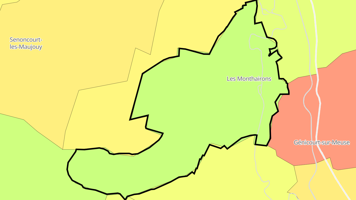 Carte des prix de l'immobilier Les Monthairons