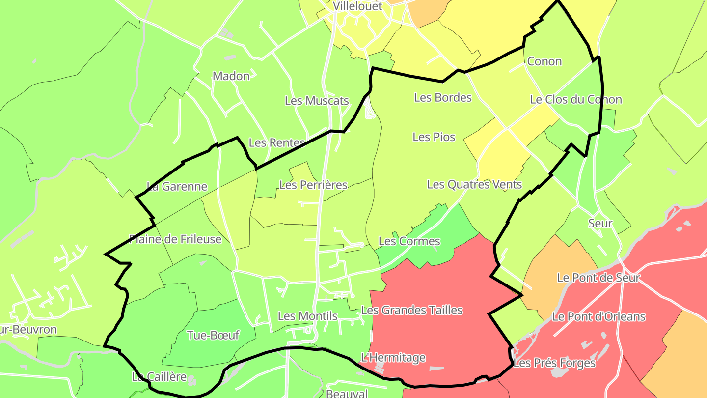 Carte des prix de l'immobilier Les Montils