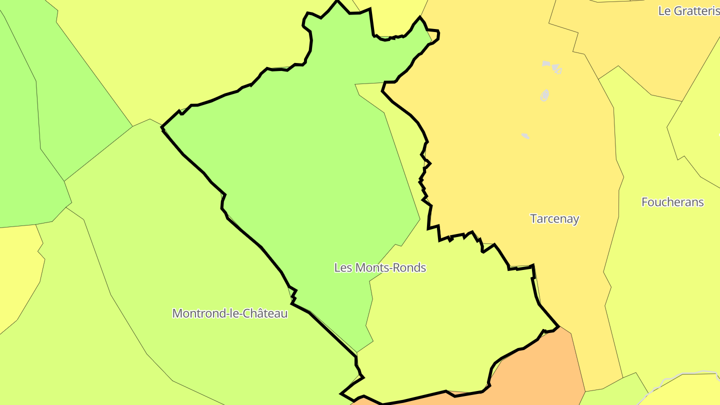 Carte des prix de l'immobilier Les Monts-Ronds