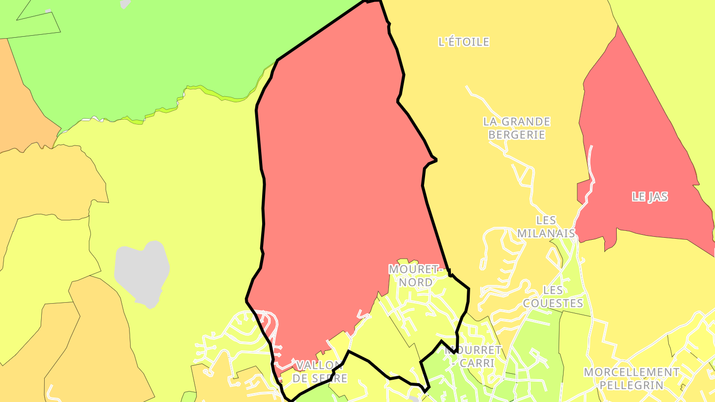 Carte des prix de l'immobilier Les Mourets