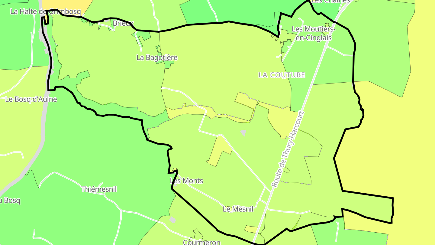Carte des prix de l'immobilier Les Moutiers-en-Cinglais